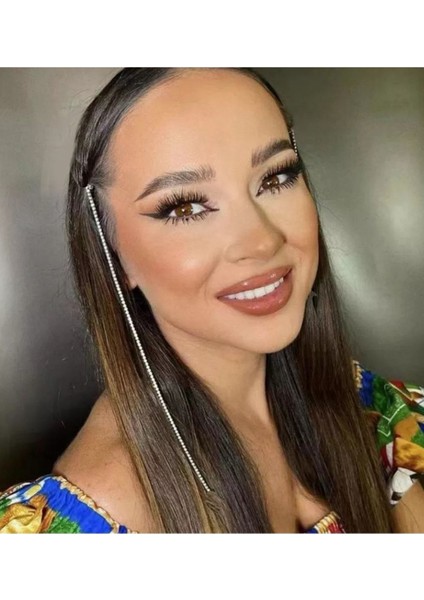 Taşlı Su Yolu Uzun Saç Zinciri Saç Aksesuarı