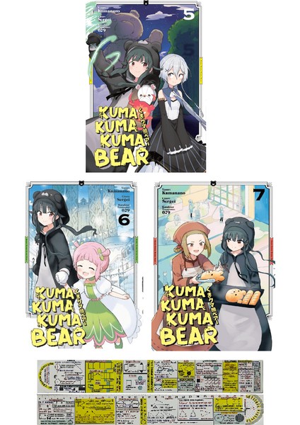 Kuma Kuma Kuma Bear 5. 6. 7. Ciltler Manga Seti (Matematik Öğreten Cetvel) - Kumanano
