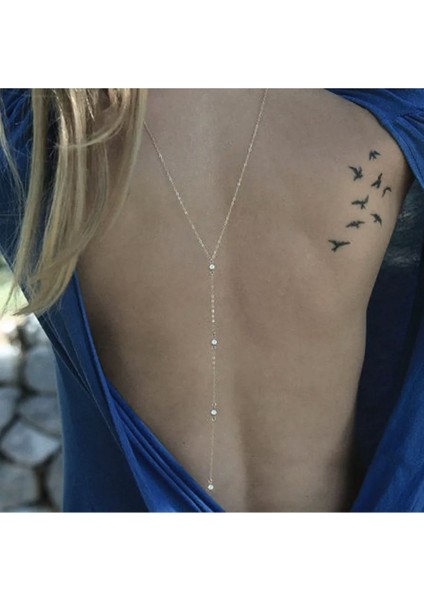 Gümüş Renk Top Zincirli Sırt Kolyesi