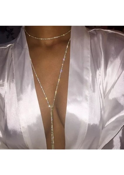 Uzun, Kısa Kolye, Choker, Vücut Aksesuarı Olabilen Uzun Şerit Zincir