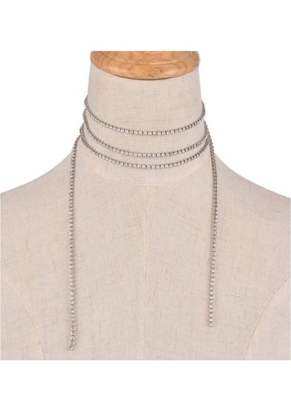 Uzun, Kısa Kolye, Choker, Vücut Aksesuarı Olabilen Uzun Şerit Zincir