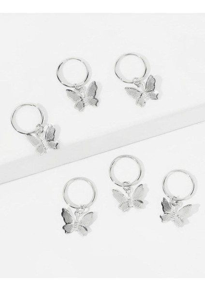 Kelebek Figürlü 6'lı Saç Küpesi Seti Saç Örgü Küpesi fiyatları