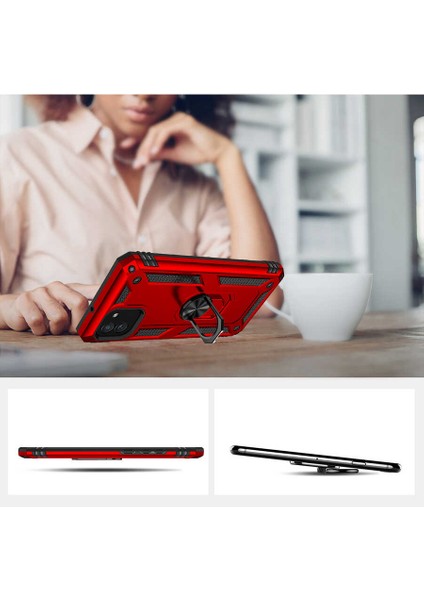 Samsung Galaxy A03 Kılıf Magnetik Stand Olabilen Kamera Korumalı Kapak - Siyah + Nano Ekran Koruyucu modelleri