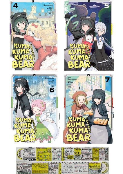 Kuma Kuma Kuma Bear 4. 5. 6. 7. Ciltler Manga Seti (Matematik Öğreten Cetvel) - Kumanano