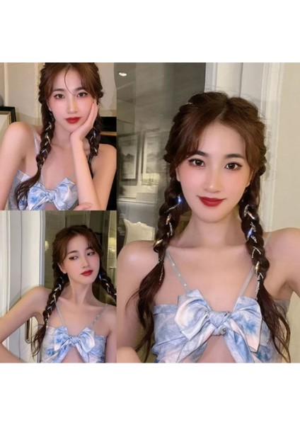 2 Adet 2'li Saç Örgü Zinciri Saç Aksesuarı Gümüş Renk fiyatları