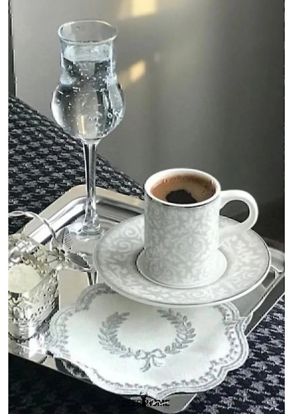 4 lü Lüx Paslanmaz Çelik Kare Çay, Kahve, Pasta Servis Tepsisi Dekoratif Sunum Tepsi