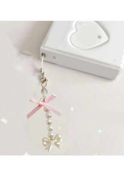 Pembe Fiyonklu Coquette Telefon Charmı Telefon Ipi