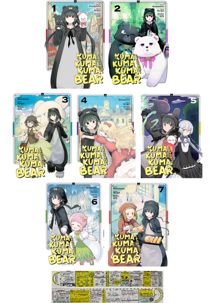 Kuma Kuma Kuma Bear 1. 2. 3. 4. 5. 6. 7. Ciltler Manga Seti (Matematik Öğreten Cetvel) - Kumanano