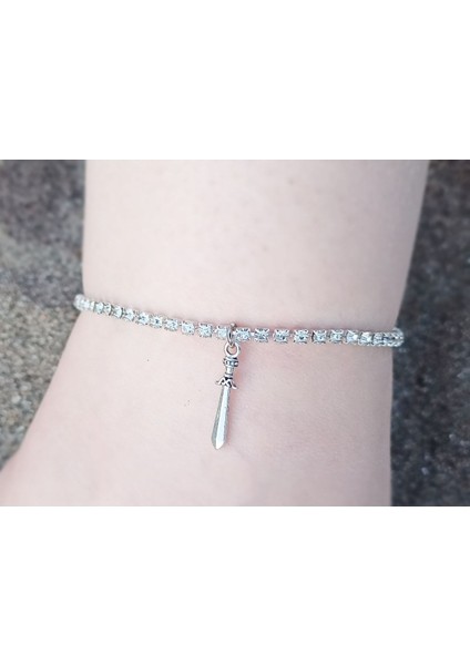 Kılıç Sallantılı Taşlı Halhal