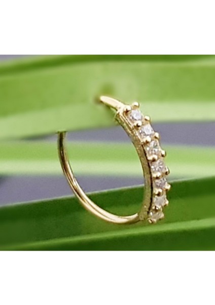 Kadın Altın Kaplama 925 Ayar Gümüş Taşlı Halka Hızma fiyatları