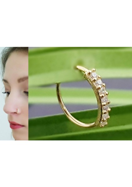 Kadın Altın Kaplama 925 Ayar Gümüş Taşlı Halka Hızma indirimleri