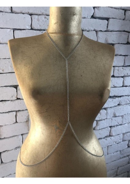 Kadın Gümüş Renk Vücut Zinciri fiyatları