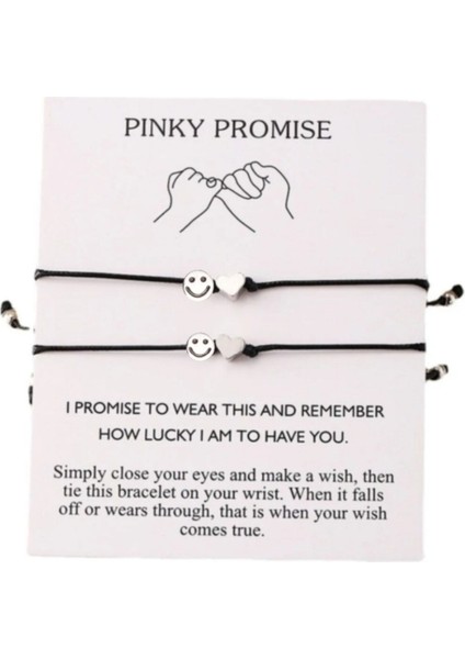 2'li Kalp ve Gülen Surat Detaylı Sevgili Arkadaşlık Bff Ayarlanabilir Bileklik Seti fiyatları