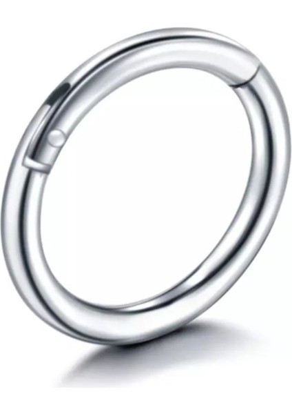 Unisex Gümüş Gri Menteşeli G23 Çelik Kıkırdak Burun Halkası Hızma Piercing 10 mm modelleri
