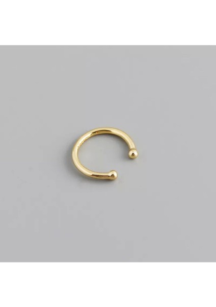 Deliksiz Sıkıştırmalı 925 Ayar Gümüş Gold Halka Hızma Gold
