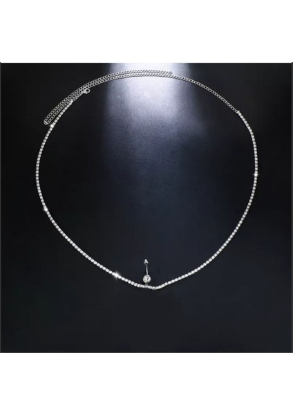 Taşlı Bel Zincirli Çelik Göbek Piercing fiyatları