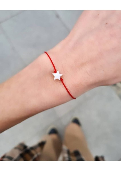 Yıldız Kırmızı Ip Bileklik