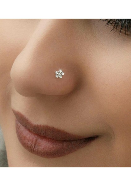 Zirkon Taşlı Papatya Hızma 925 Ayar Gümüş