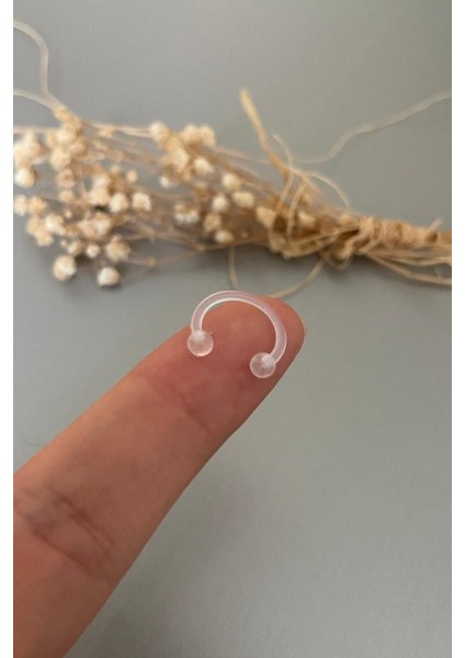 Şeffaf Bioplast Tragus Helix Kıkırdak Piercing