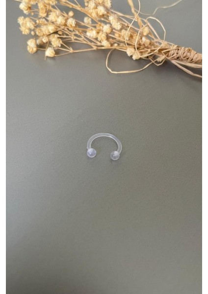 Şeffaf Bioplast Tragus Helix Kıkırdak Piercing