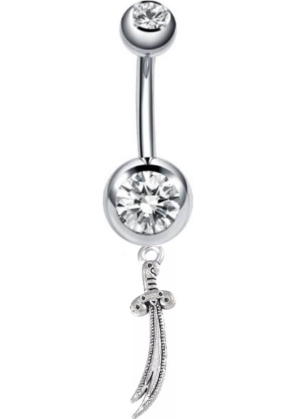 Cerrahi Çelik Sallantılı Göbek Piercing