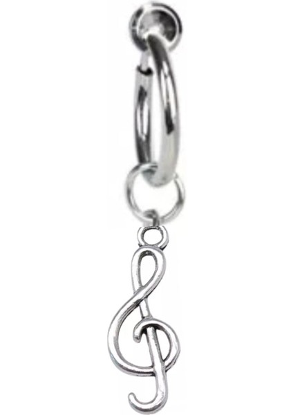 Deliksiz Sol Anahtarı Sallantılı Fake Çelik Göbek Piercing