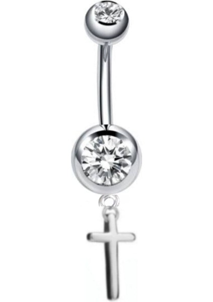 Cerrahi Çelik Haç Sallantılı Göbek Piercing