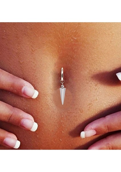 Deliksiz Mızrak Sallantılı Çelik Göbek Piercing