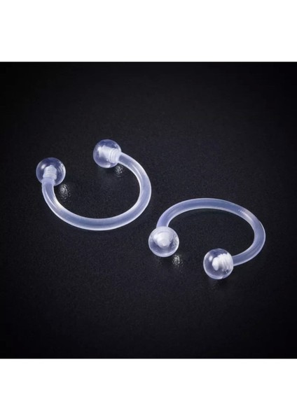 Antialerjik Şeffaf Bioplast Yarım Ay Piercing fiyatları