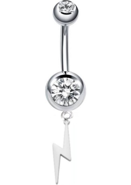 Cerrahi Çelik Şimşek Sallantılı Göbek Piercing