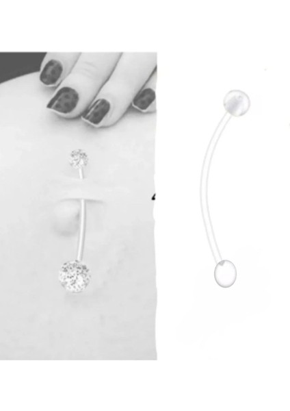 Bioplast Şeffaf Hamile Göbek Piercing Keloid Karşıtı