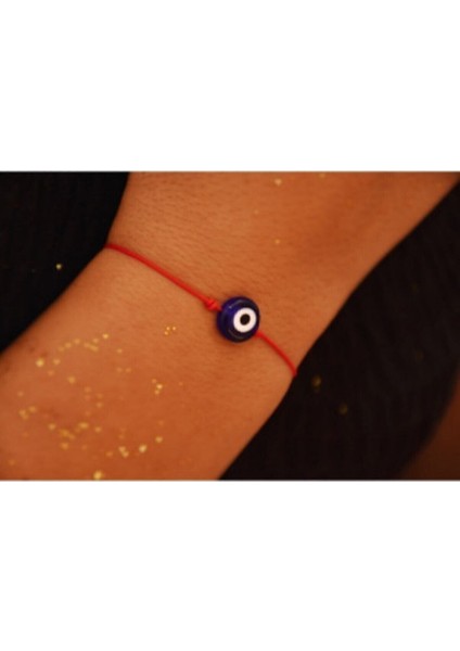Nazar Boncuklu Kırmızı Ip Bileklik