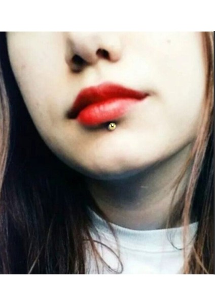 Deliksiz Mıknatıslı Top Dudak Kulak Fake Altın Renk Piercing
