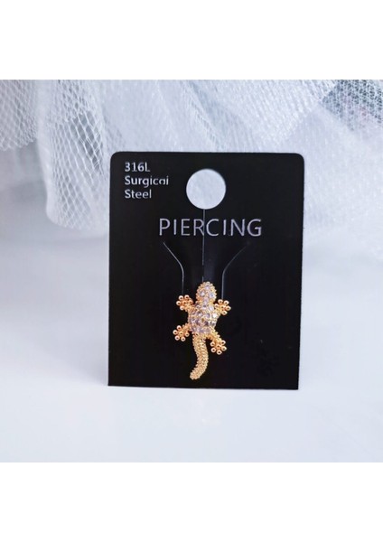 Kadın Gold Rengi Kertenkele Tragus Helix Piercing