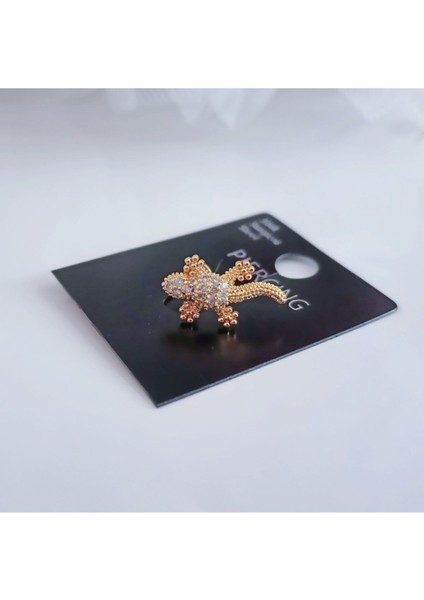 Kadın Gold Rengi Kertenkele Tragus Helix Piercing