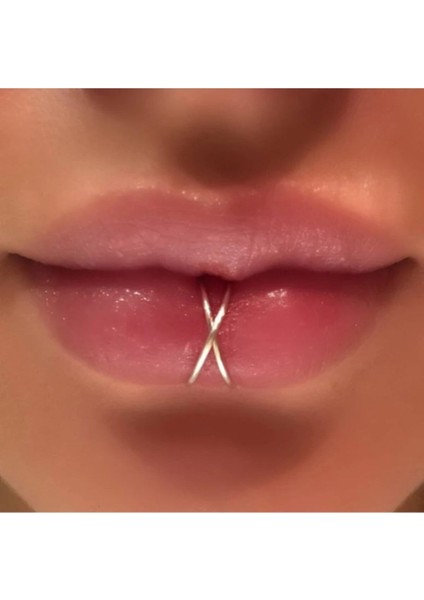 Deliksiz Sıkıştırma Fake Dudak Burun Kulak Piercing Septum