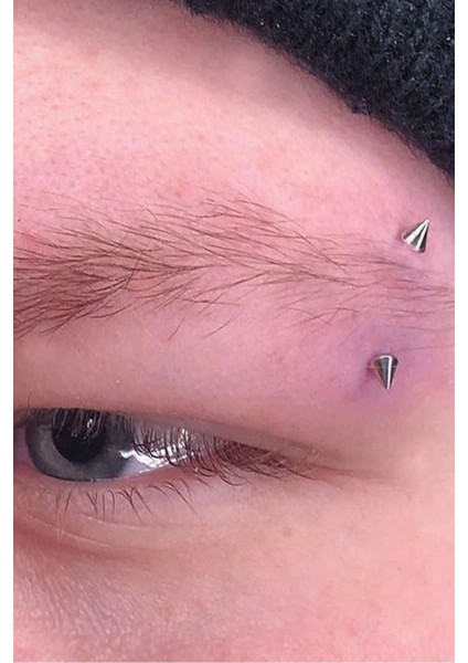 Cerrahi Çelik Kaş Piercingi Orta Boy Spike Uçlu Gümüş Renk fiyatları