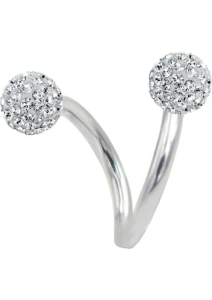 Cerrahi Çelik Kristal Taşlı Spiral Model Kıkırdak Helix Piercing fiyatları