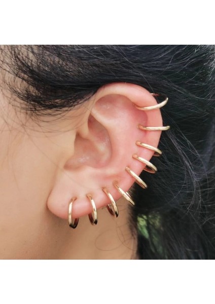 Deliksiz Fake Sahte Piercing Gold Rengi Kulak Dudak Burun Tüm Bölge 2 Adet