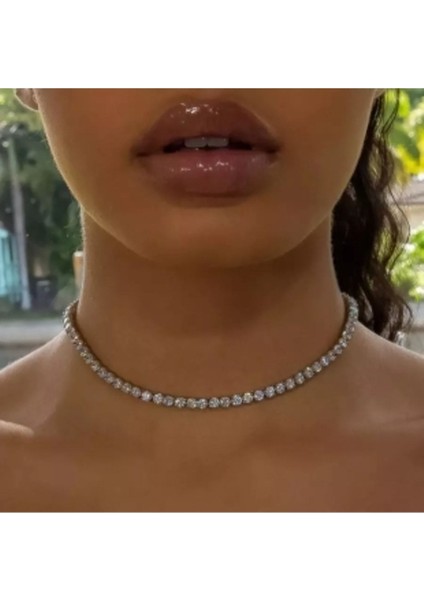 Su Yolu Swarovski Taşlı Kolye