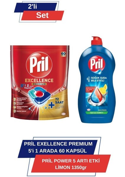 Excellence Premium 5’i 1 Arada 60'lı Kapsül + Power 5 Arti Etki Limon 1350 gr