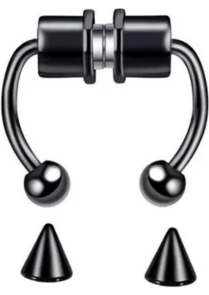 Deliksiz Mıknatıslı Lip Boynuz Fake Piercing Septum fiyatları