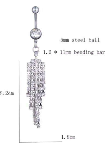 Çelik Sallantılı Göbek Piercing