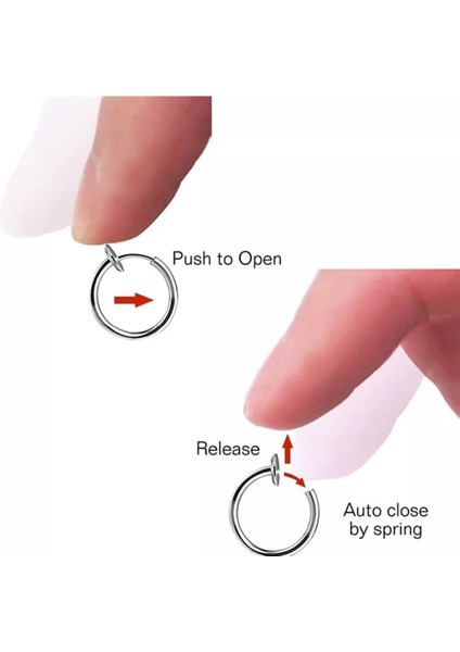 Deliksiz Şimşek Sallantılı Fake Çelik Dudak Piercing Sahte Piercing D45D1