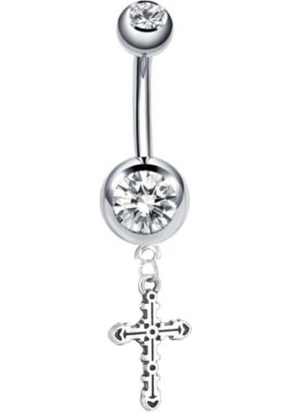 Cerrahi Çelik Haç Sallantılı Göbek Piercing
