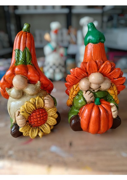 Şans Büyük Boy Cüce Dekoratif Biblo Heykel Hediyelik Bahçe Dekorasyon Süsleme