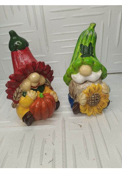 2 Adet Şans Büyük Boy Cüce Dekoratif Biblo Heykel Hediyelik Bahçe Dekorasyon Süsleme fiyatları