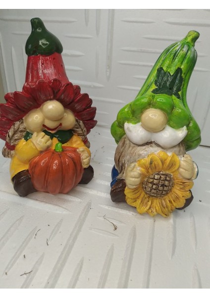 2 Adet Şans Büyük Boy Cüce Dekoratif Biblo Heykel Hediyelik Bahçe Dekorasyon Süsleme fırsatları