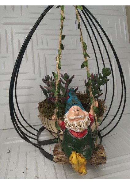 Sallanan Cüce Dekoratif Biblo Heykel Hediyelik Bahçe Dekorasyon Süsleme fiyatları