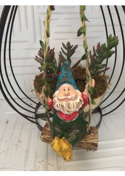 Sallanan Cüce Dekoratif Biblo Heykel Hediyelik Bahçe Dekorasyon Süsleme modelleri